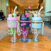 Elegant Theme Vibrant Water Bottle with Cute Design- Carry Handle, Leakproof Water Bottle for Boys& Girls |Safe for School,Travel,Picnic | Daily Hydration and Outdoor Use (Pink)